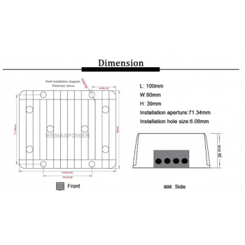Przetwornica konwerter napięcia DC/DC z 12V na 48V 10A IP68 - WEMAXPOWER